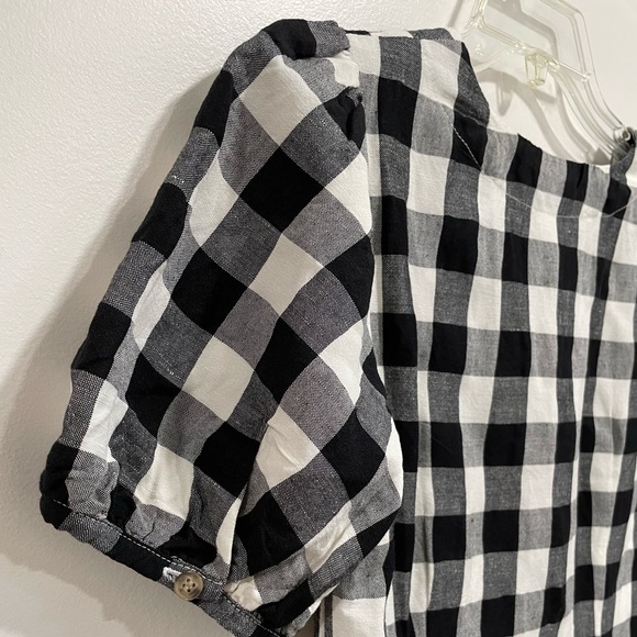 Loft Gingham Button V-Neck Dress - Picture 5 of 6